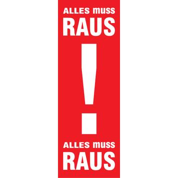 Банер за окачване „Alles muss raus!“