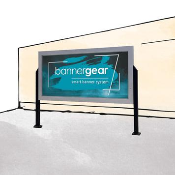 Външна банер стойка bannergear™ „Concrete Base”, двустранна