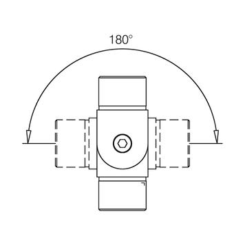 Вътрешен тръбен конектор от -90° до +90°, ефект на неръждаема стомана