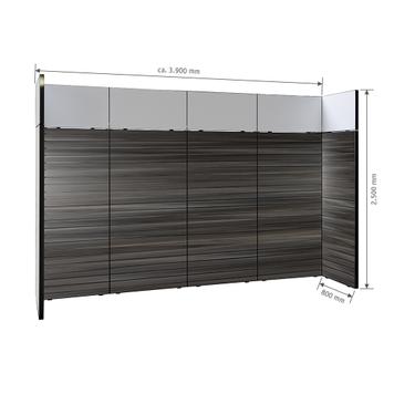 Изложбен щанд с канално пано FlexiSlot® „Style-Black“ - 3900 x 800 мм